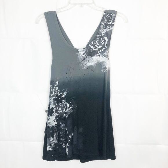 BKE Tank Top Womens Small Soft Stretch 3D Floral Whimsigoth Festival Fairygoth - Picture 1 of 12